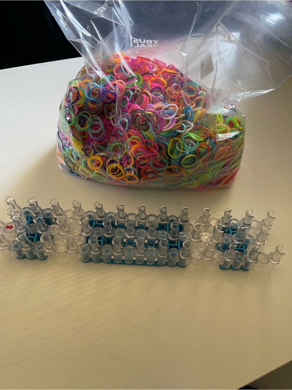 Rainbow Loom-Style Bracelet Maker Kit with Multicolor Rubber Bands